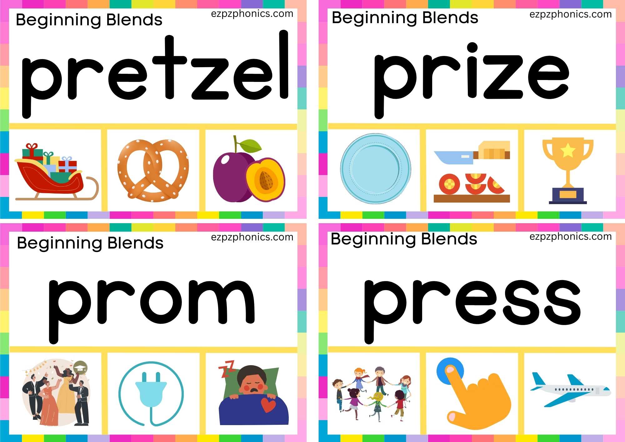 PR Beginning Blends Clip Cards Read The Words And Clip The Correct Images Set 1